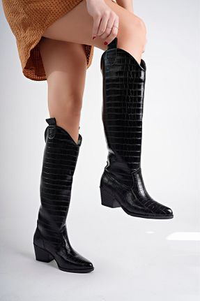 چکمه مشکی زنانه چرم لاکی SHOEBOURNE - کد 884969835
