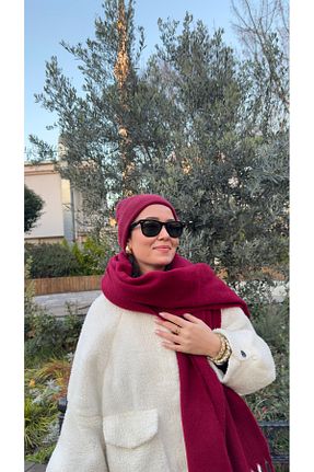 کلاه پشمی زرشکی زنانه کشمیر Efruz Aksesuar - کد 885597393