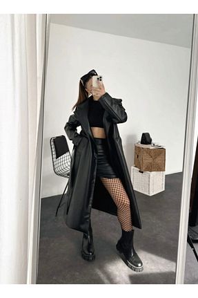 پالتو پشمی مشکی زنانه Relaxed Ekim Store - کد 885600714