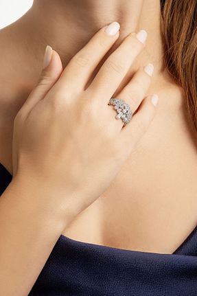 انگشتر نقره سفید زنانه زیرکن So Chic - کد 885651912