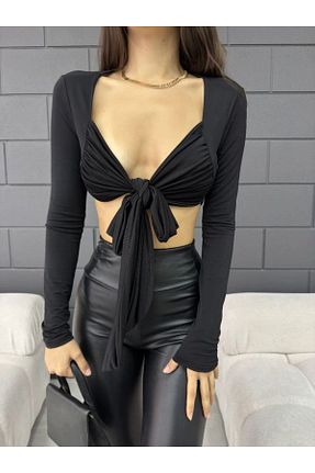 بلوز مشکی زنانه ساده lika boutique - کد 885677120