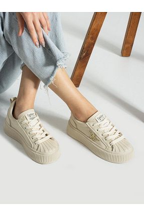 کفش اسنیکر بژ زنانه بند دار MODA - کد 885673858