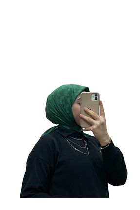روسری سبز کرپ ساتن ابریشم LOSYANA - کد 885677790