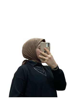 روسری قهوه ای پنبه ای LOSYANA - کد 885677837