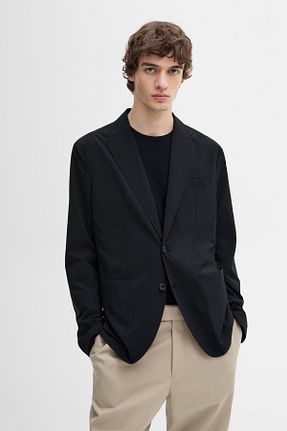 کت بلیزر سرمه ای مردانه پلی استر Massimo Dutti - کد 885678304