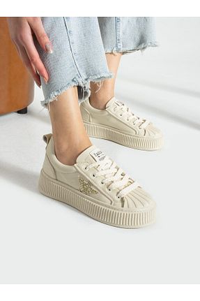 کفش اسنیکر بژ زنانه بند دار MODA - کد 885673858
