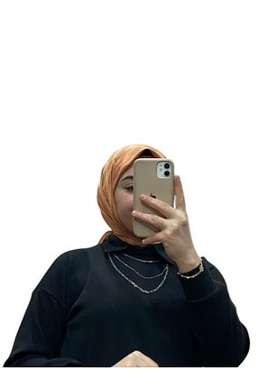 روسری قهوه ای کرپ ساتن ابریشم LOSYANA - کد 885677746