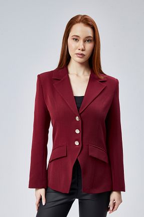 کت بلیزر زرشکی زنانه بافتنی Bolivente - کد 885687207