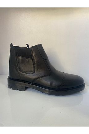 بوت / نیم بوت مشکی مردانه چرم خالص TAŞKINÖZ AYAKKABI - کد 885687119
