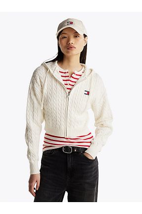 پلیور سفید زنانه ساده Tommy Hilfiger - کد 889677562