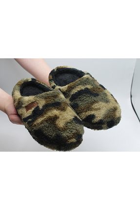 دمپائی خانگی خاکی مردانه مخملی fluffy - کد 885698749