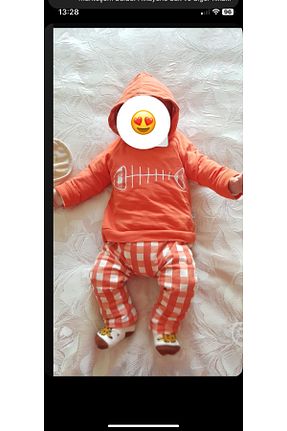 ست بالاتنه و پائین تنه نارنجی بچه گانه بافتنی Tuğçe Denktaş - کد 865018603