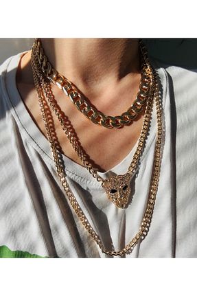 گردنبند استیل ( فولاد ) طلائی زنانه استیل (فولاد) VNSJEWELLERY - کد 885704278