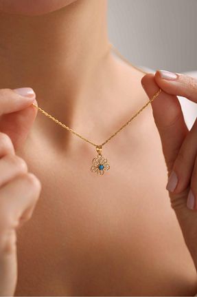گردنبند طلا آبی زنانه 14 عیار Bayar Gold - کد 884887629