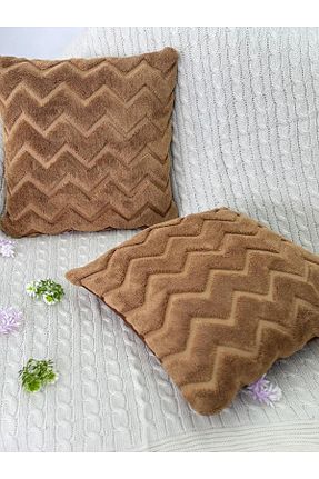 کوسن و روکش کوسن قهوه ای مخملی Defne Home - کد 885747263