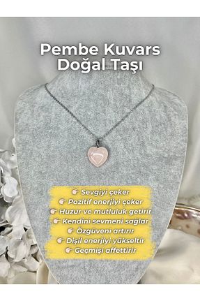 گردنبند جواهر صورتی زنانه سنگ طبیعی Elifsu Jewelry - کد 885743527