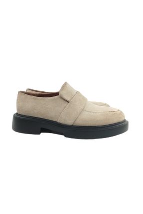 کفش کژوال بژ زنانه چرم خالص Oneka Shoes - کد 885716618
