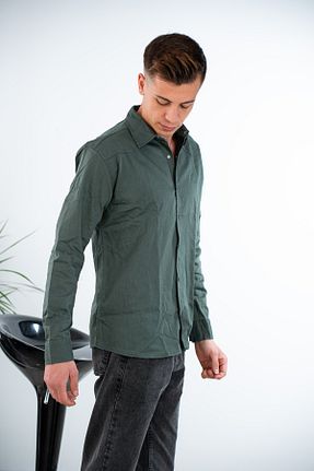 پیراهن سبز مردانه اسلیم فیت ATZ GÖMLEK - کد 885755767