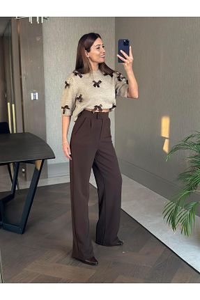 شلوار قهوه ای زنانه مخلوط پلی استر Forlady4 - کد 804857217