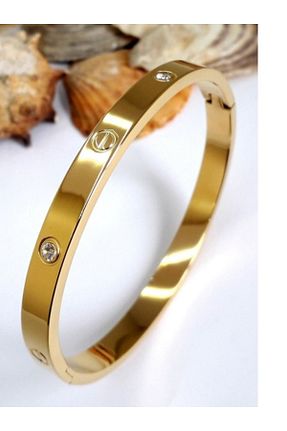 دستبند استیل (فولاد) طلائی زنانه استیل (فولاد) MODA - کد 682458299