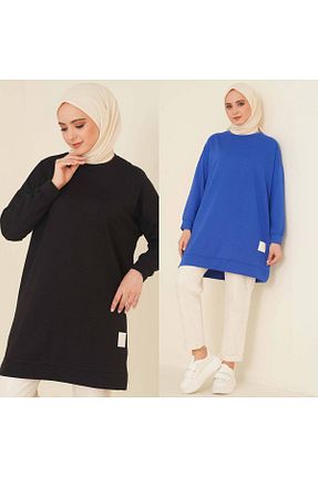 سوئیشرت حجاب مشکی زنانه پنبه پلی استر BYKUZEYARAS - کد 885757732