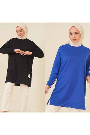 سوئیشرت حجاب مشکی زنانه پنبه پلی استر BYKUZEYARAS - کد 885757732
