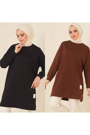 سوئیشرت حجاب مشکی زنانه پنبه پلی استر BYKUZEYARAS - کد 885757595