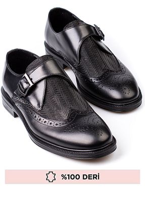 کفش کلاسیک مشکی مردانه چرم خالص maximoda - کد 885756652
