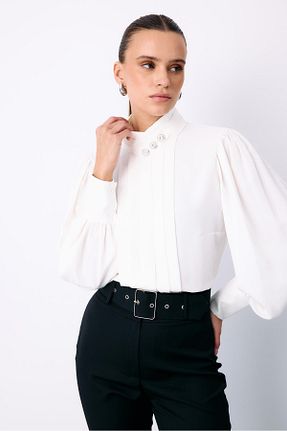 بلوز نباتی زنانه ساده Sateen - کد 885769405