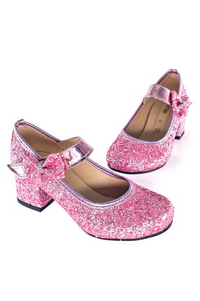 کفش مجلسی صورتی بچه گانه پاشنه ضخیم BDKButik - کد 859111474