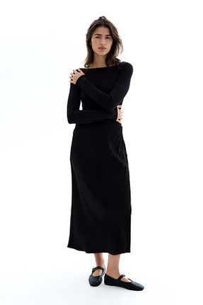 بادی مشکی زنانه یقه قایقی H&M - کد 857606795
