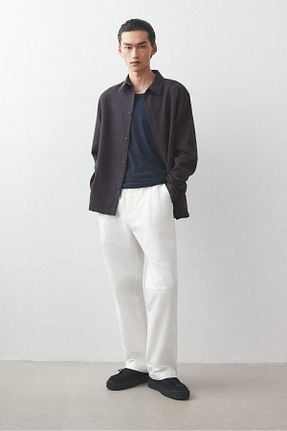 پیراهن بنفش مردانه یقه پیراهنی H&M - کد 884956313