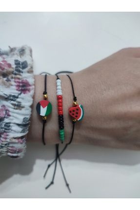 دستبند جواهر رنگی زنانه منجق BYZ Leather - کد 872415328