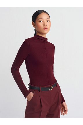 بلوز زرشکی زنانه ساده Dilvin - کد 885885237