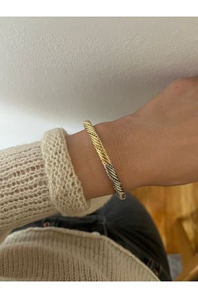 دستبند جواهر رنگی زنانه برنجی Hoop jewelery - کد 885893851