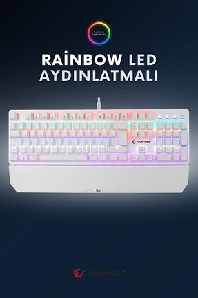 کیبورد گیمر سفید Rampage - کد 882837700