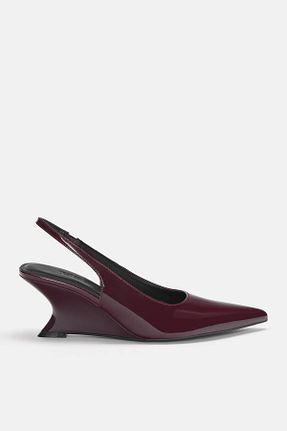 کفش پاشنه بلند پر زرشکی زنانه پاشنه متوسط (5-9 سانتی متر) Pull & Bear - کد 885903482