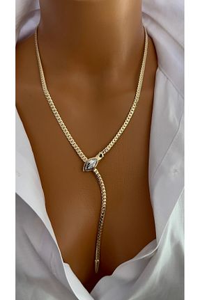 گردنبند استیل ( فولاد ) طلائی زنانه استیل ضد زنگ Nevaa Still - کد 864023198