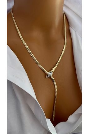 گردنبند استیل ( فولاد ) طلائی زنانه استیل ضد زنگ Nevaa Still - کد 864023198