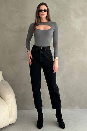 بلوز طوسی زنانه ساده FEWTİNT - کد 885906003