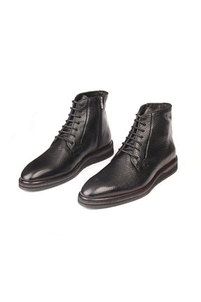 بوت / نیم بوت مشکی مردانه چرم خالص GROZ STORE - کد 885910363