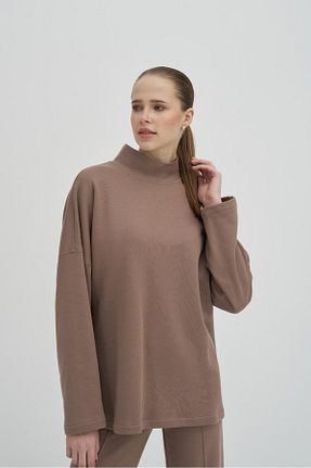 سوئیشرت قهوه ای زنانه ساده zeynepsule - کد 472913958