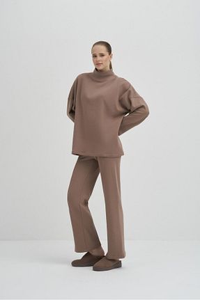 سوئیشرت قهوه ای زنانه ساده zeynepsule - کد 472913958