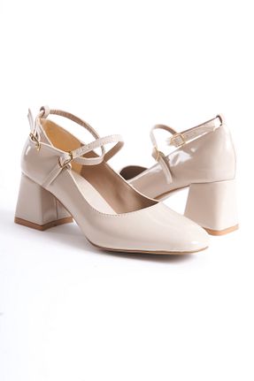 کفش پاشنه بلند کلاسیک بژ زنانه چرم لاکی CİMİLİ SHOES - کد 885920329