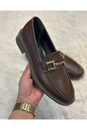 کفش لوفر قهوه ای زنانه چرم مصنوعی MİSS PARK MODA - کد 885957403