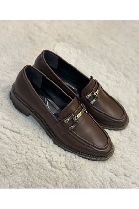 کفش لوفر قهوه ای زنانه چرم مصنوعی MİSS PARK MODA - کد 885957403