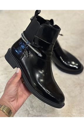 بوت / نیم بوت مشکی زنانه چرم لاکی MİSS PARK MODA - کد 885968418
