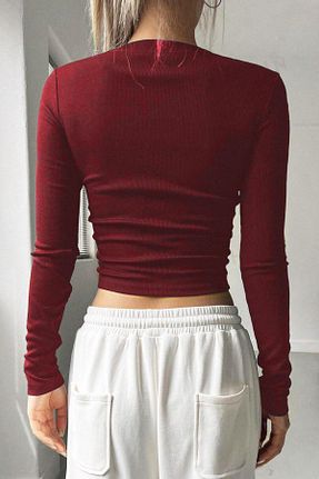 بلوز زرشکی زنانه ساده BRZ COLLECTION - کد 885970278