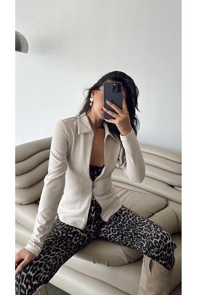 بلوز بژ زنانه ساده mydukkan.co - کد 833339885