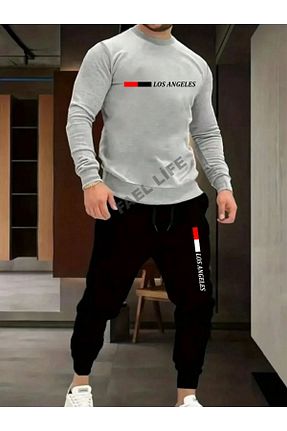 ست بالاتنه و پائین تنه طوسی زنانه بافتنی FAEL LİFE - کد 885981523